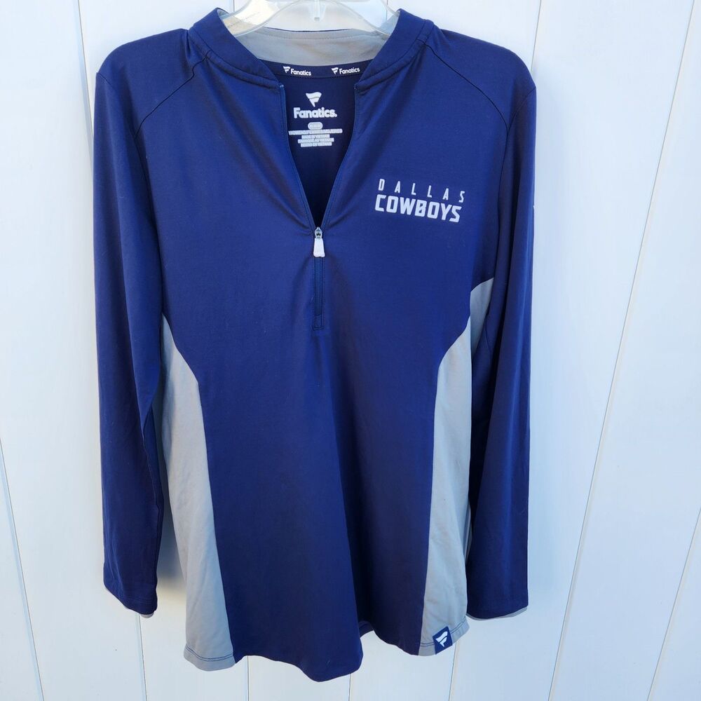 Dallas Cowboys Fanatics Navy Blue 1/4 Zip Pullover Jacket Size M